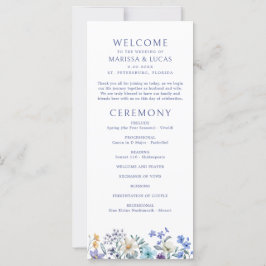 Hochzeitsprogramm "Dusty Aquamarin Blue Wildblumen