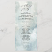 Hochzeitsprogramm "Dusty Blue Abstrakt Brushstroke Programm (Rückseite)