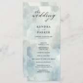 Hochzeitsprogramm "Dusty Blue Abstrakt Brushstroke Programm (Vorne/Hinten)
