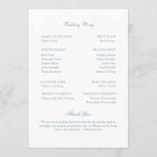 Hochzeitsprogramm Dusty Blue Monogram Wreath Programm