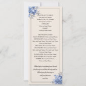 Hochzeitsprogramm Dusty Blue Natürlich Rustikale B Einladung (Rückseite)