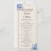 Hochzeitsprogramm Dusty Blue Natürlich Rustikale B Einladung (Vorderseite)