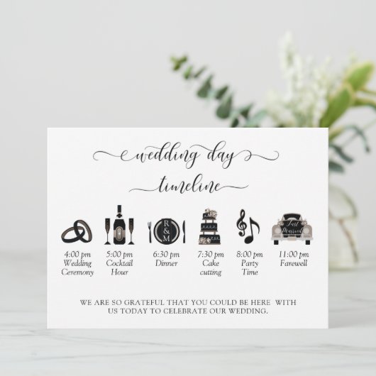 Hochzeitsprogramm Dusty Blue (oder andere) - Timel (Stehend Vorderseite)