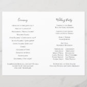 Hochzeitsprogramm Einfache Schwarz-Weiß-Schrift (Rückseite)