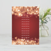 Hochzeitsprogramm Einlage Funkelnde Lichter Gold Einladung (Stehend Vorderseite)