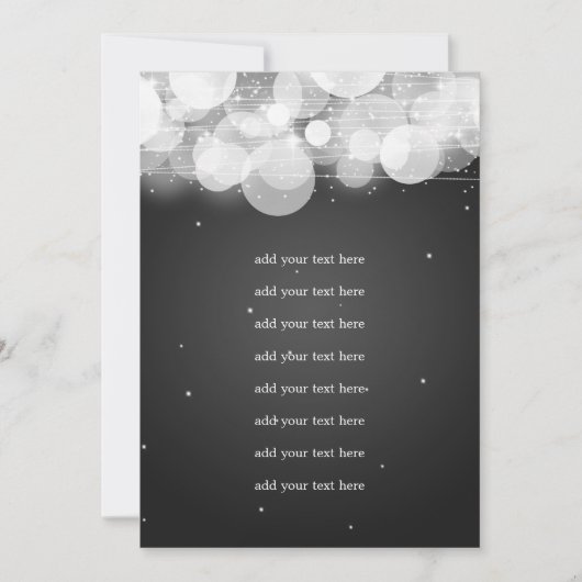 Hochzeitsprogramm Einlage Glow & Sparkle Schwarz Einladung (Vorderseite)