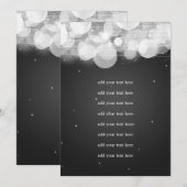Hochzeitsprogramm Einlage Glow & Sparkle Schwarz Einladung (Vorne/Hinten)