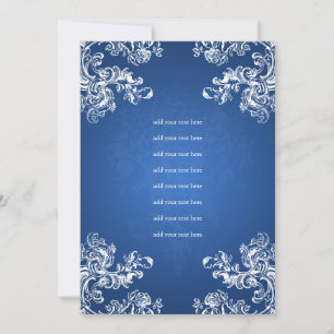 Hochzeitsprogramm Einsatz Vintage Swirls 2 Saphir Einladung