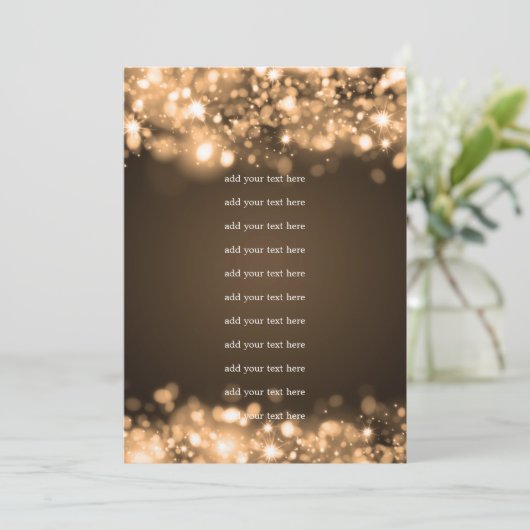 Hochzeitsprogramm Einsetzen glühender Lichter Gold Einladung (Stehend Vorderseite)