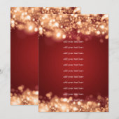 Hochzeitsprogramm Einsetzen glühender Lichter Gold Einladung (Vorne/Hinten)
