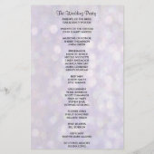 Hochzeitsprogramm | Elegant Bokeh Lights (Rückseite)