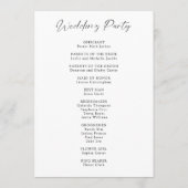 Hochzeitsprogramm Elegant Minimalistisch einfach Programm (Rückseite)