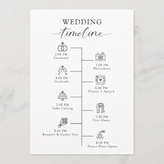 Hochzeitsprogramm Elegant Minimalistisch einfach Programm (Vorderseite)
