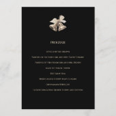 Hochzeitsprogramm Elegant Schwarz und Gold Programm (Vorderseite)