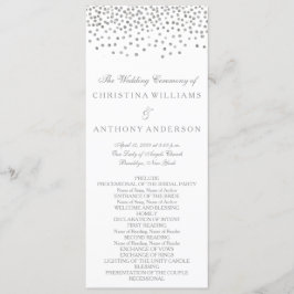 Hochzeitsprogramm Elegant Silver Confetti Programm