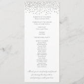 Hochzeitsprogramm Elegant Silver Confetti Programm (Rückseite)