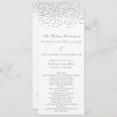 Hochzeitsprogramm Elegant Silver Confetti Programm (Vorne/Hinten)