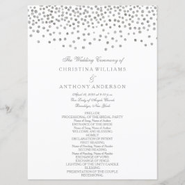 Hochzeitsprogramm Elegant Silver Confetti Programm