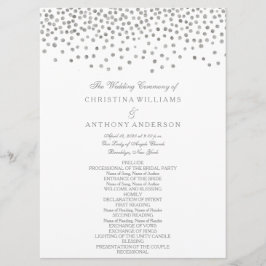 Hochzeitsprogramm Elegant Silver Confetti Programm