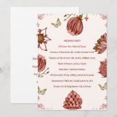 Hochzeitsprogramm Elegante Botanische Party-Karte (Vorne/Hinten)