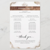 Hochzeitsprogramm "Elegante Earth Tones Watercolor (Rückseite)