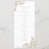 Hochzeitsprogramm: elegante Goldflansche Programm (Rückseite)