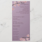 Hochzeitsprogramm Elegante Lila Rosa Kirschblüte Programm (Rückseite)
