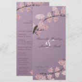 Hochzeitsprogramm Elegante Lila Rosa Kirschblüte Programm (Vorne/Hinten)