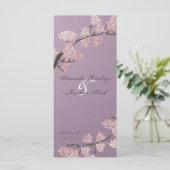 Hochzeitsprogramm Elegante Lila Rosa Kirschblüte Programm (Stehend Vorderseite)