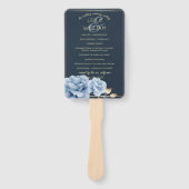 Hochzeitsprogramm Elegante Mitternachtsblume Fächer (Vorderseite)