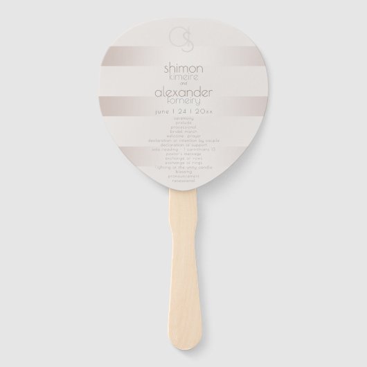 Hochzeitsprogramm Elegante Moderne Perlmutt Fächer (Vorderseite)