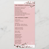 Hochzeitsprogramm - Elegante rosa Kirschblüten Programm (Rückseite)