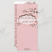 Hochzeitsprogramm - Elegante rosa Kirschblüten Programm (Vorne/Hinten)