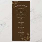 Hochzeitsprogramm: elegante, rustikale Goldrolle Programm (Rückseite)