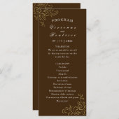 Hochzeitsprogramm: elegante, rustikale Goldrolle Programm (Vorne/Hinten)