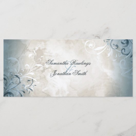 Hochzeitsprogramm - Elegante Vintage-Flora & Schnö Programm (Vorderseite)