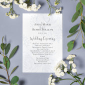 Hochzeitsprogramm Elegantes Blue Floral Script