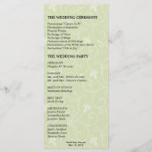 Hochzeitsprogramm - Elegantes Grün Viktorianisch Programm (Rückseite)