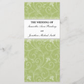 Hochzeitsprogramm - Elegantes Grün Viktorianisch Programm (Vorderseite)