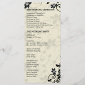 Hochzeitsprogramm - Elegantes Schwarz & Elfenbeinf Programm (Rückseite)