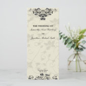 Hochzeitsprogramm - Elegantes Schwarz-Weiß-Blau Programm (Stehend Vorderseite)