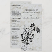 Hochzeitsprogramm - Elegantes Silver Floral Programm (Vorne/Hinten)