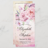 Hochzeitsprogramm Elegantes Wasserfarben BlumenFed Programm (Vorne/Hinten)