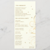 Hochzeitsprogramm Elfenbeingoldflora Elegante Swir Programm (Rückseite)