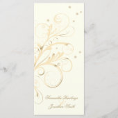 Hochzeitsprogramm Elfenbeingoldflora Elegante Swir Programm (Vorderseite)