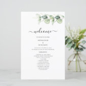 Hochzeitsprogramm Eukalyptus Botanischer Grüner (Stehend Vorderseite)