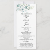 Hochzeitsprogramm - Eukalyptus Einladung (Vorderseite)