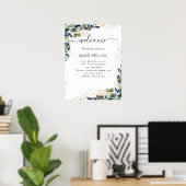 Hochzeitsprogramm Eukalyptusgrün Poster (Heimbüro)
