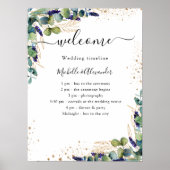 Hochzeitsprogramm Eukalyptusgrün Poster (Vorne)