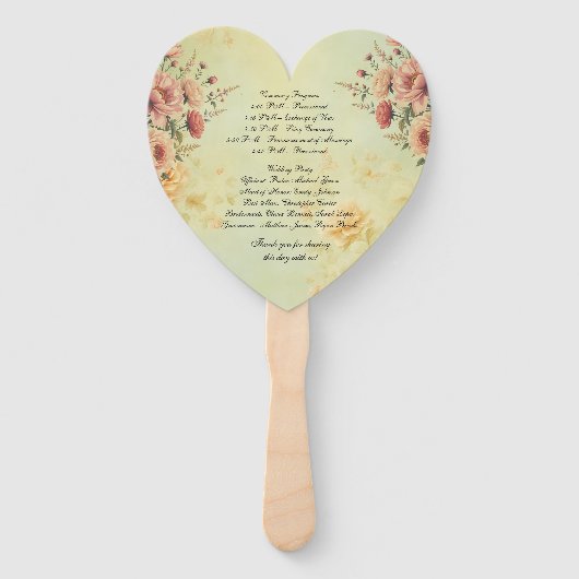 Hochzeitsprogramm Fächer (Rückseite)